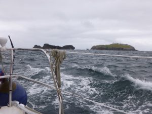 Choppy seas passing Eagle Island